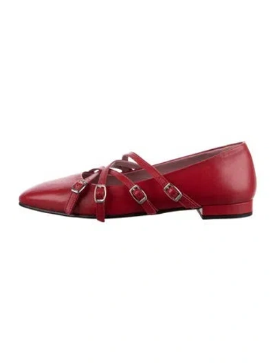 Pre-owned Carel Paris Leather Flats In Red