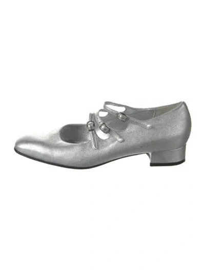 Pre-owned Carel Paris Leather Flats In Silver