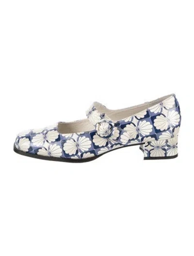 Pre-owned Carel Paris Leather Floral Print Pumps In Purple