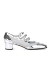 Carel Paris Kinight Leather Pumps In Silver