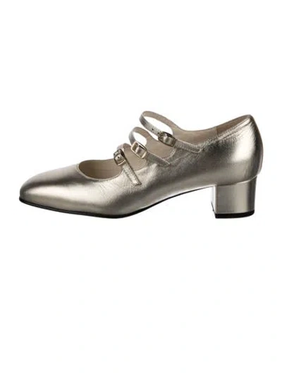 Pre-owned Carel Paris Leather Mules In Gold