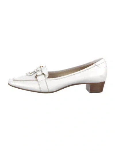 Pre-owned Carel Paris Leather Mules In White