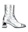 Carel Paris Leather Odeon Ankle Boots 55 In Silver