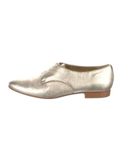 Pre-owned Carel Paris Leather Oxfords In Gold
