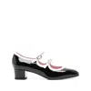 Carel Paris Block Heel Shoes With Glossy Finish In Black