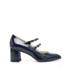 Carel Paris Double Strap Square Toe Block Heel Pumps