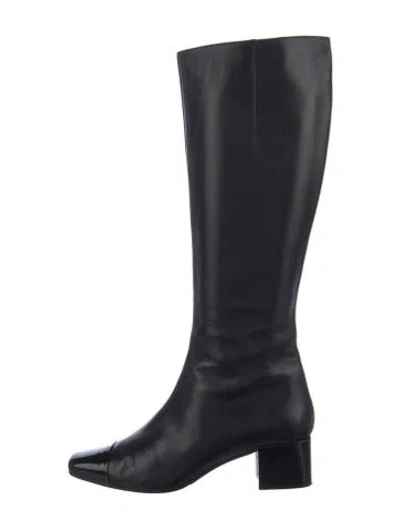 Pre-owned Carel Paris Leather Riding Boots In Black