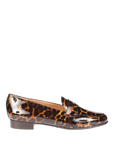 Carel Paris Leopard Moccasin With Heel In Brown