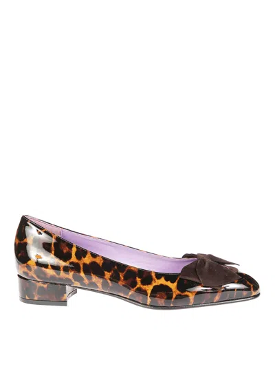 Carel Paris Leopard Suede Ballerina In Brown