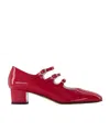 Carel Paris 'kina' Red Mary Janes With Straps And Block Heel In Red