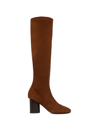 Carel Paris Lucca Stretch-suede Knee-high Boots In Brown
