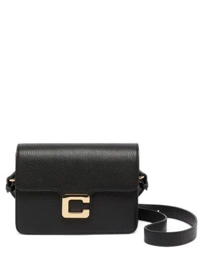 Carel Paris Mabillon Grained Leather Shoulder Bag In Black