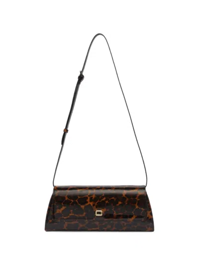 Carel Paris Madeleine Leopard-print Calf Leather Shoulder Bag In Brown