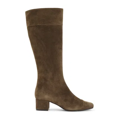 Carel Paris Malaga Bis High Leather Suede Boots In Animal Print