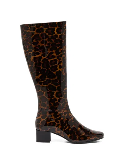 Carel Paris Malaga Leopard-print Boots In Brown