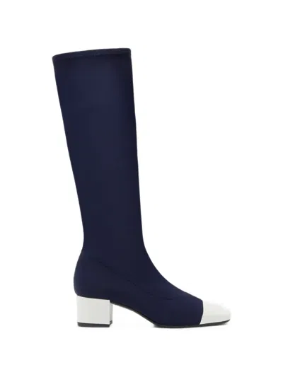 Carel Paris Malaga Stretch-fabric Knee-high Boots In Blue