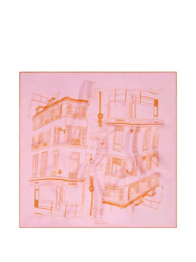 Carel Paris Marais Silk Scarf In Pink