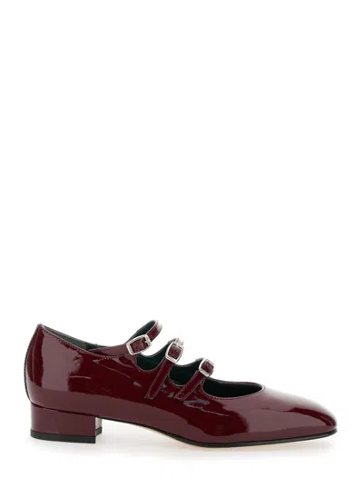 Carel Paris Maroon Leather Pumps In Burgundy