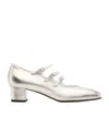 Carel Paris Ariana 45 Kina Mary-jane Pumps In Laminated Leather In White