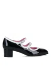 Carel Paris Block Heel Shoes With Glossy Finish In Black