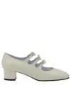 Carel Paris Kinette Leather Mary Jane Pumps In White