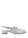 Carel Paris Mary Jane Slingback "queen" In Silver