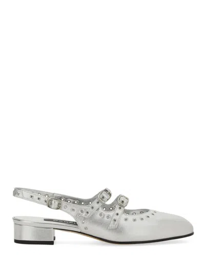 Carel Paris Mary Jane Slingback "queen" In Silver