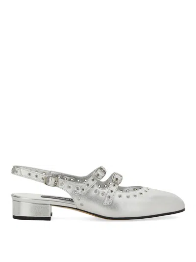 Carel Paris Mary Jane Slingback "queen" In Silver