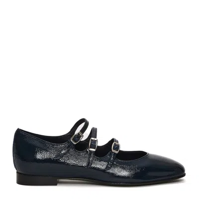 Carel Paris Mary Jane Vernice Blue Tacco 20 Mm In Black