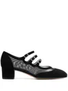 Carel Paris Mesh-panelled Suede Pumps In 黑色