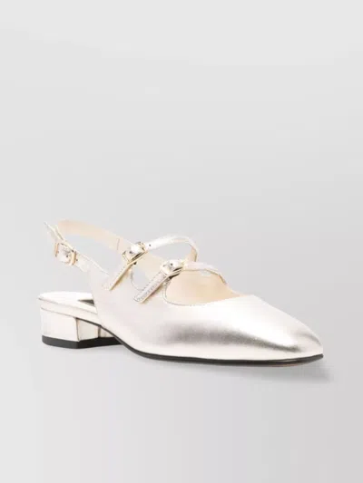 CAREL PARIS METALLIC LEATHER SLINGBACK SANDALS