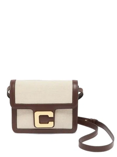 Carel Paris Mini Sorbonne Leather-trim Shoulder Bag In Neutral
