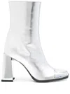 Carel Paris Moon 90mm Leather Ankle Boot In Silver