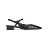 Carel Paris Leather Block Heel Ballerinas With Sling Back In Black
