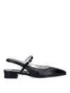 Carel Paris Leather Block Heel Ballerinas With Sling Back In Black