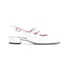 Carel Paris Patent Leather Slingback Slippers With Adjustable Straps In White