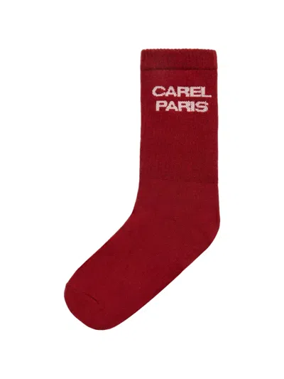Carel Paris Nana Logo-knit Socks In Red