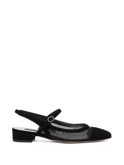 Carel Paris Oceanight Mesh-panel Slingback Heeled Pumps In Black