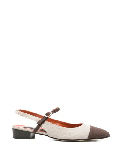 Carel Paris Canvas Slingback Oceano Ballerinas Two Tone In Brown