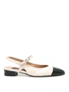 Carel Paris Oceano Leather Slingback Ballets In Sand
