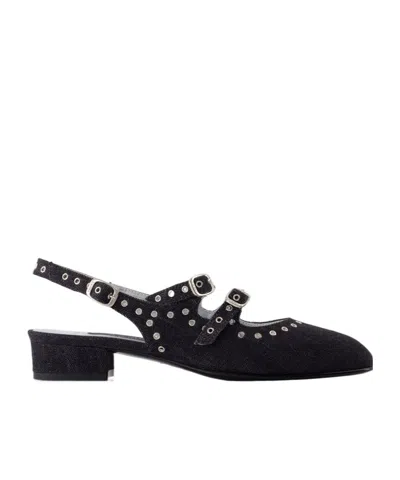 Carel Paris Open-heeled Flats In Black