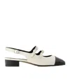 Carel Paris Abricot 35 Leather Slingback Pumps In White