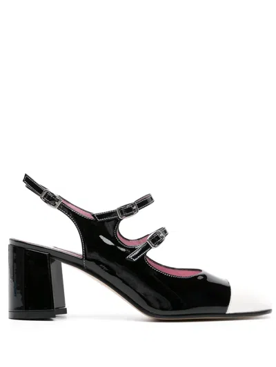 Carel Paris Patent Leather Papaya Slingback Mary Jane In Black