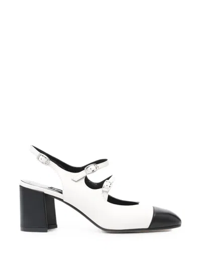 Carel Paris Papaya Buckled Slingback Pumps In White