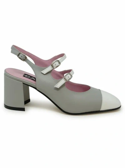 Carel Paris Papaya Leather Ballet Pumps In Grey