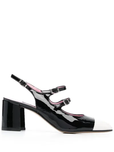 Carel Paris Papaya Patent Leather Slingback Pumps In Black
