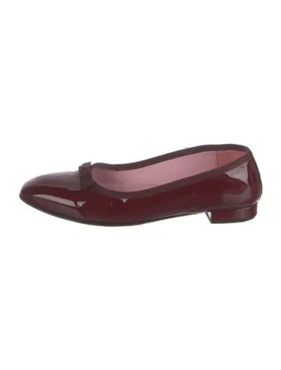 Pre-owned Carel Paris Patent Leather Ballet Flats In Burgundy