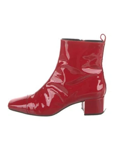 Pre-owned Carel Paris Patent Leather Boots In Red
