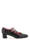 Carel Paris 'kina' Black Mary Janes With Straps And Block Heel In Black