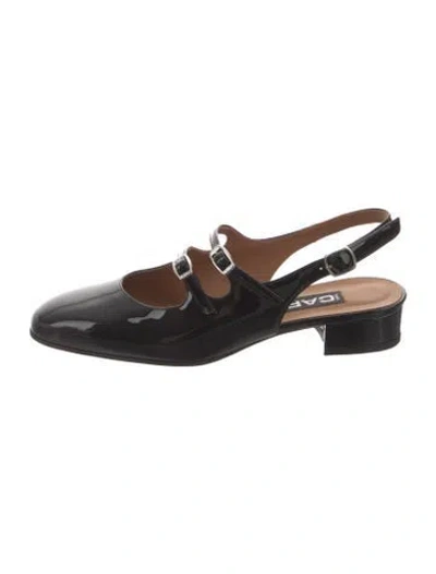 Pre-owned Carel Paris Patent Leather Mary Jane Flats In Black